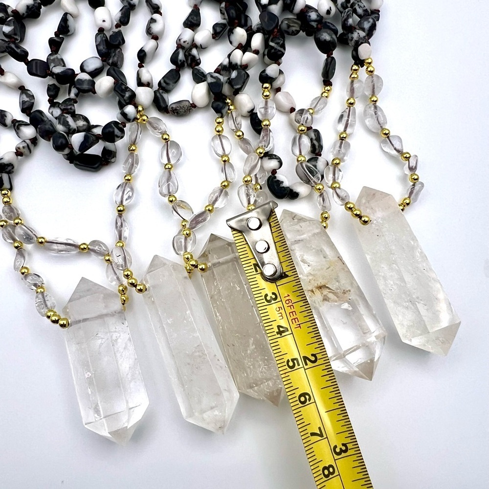 White Buffalo Turquoise + DT Quartz Mala Necklace Pendant - Picture 7 of 8